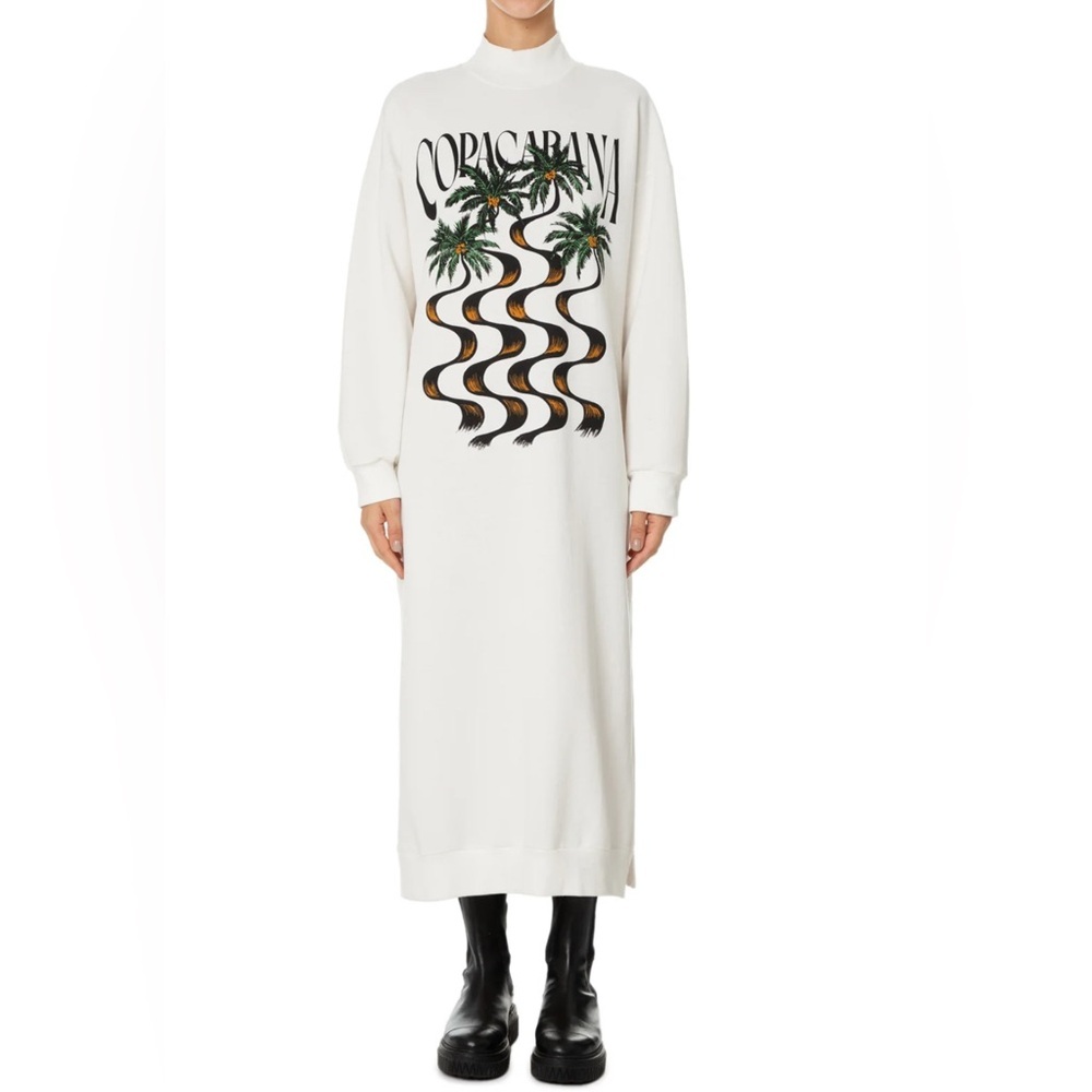 FARM Rio Cream Graphic Maxi Dress with Green Palm Print - Picture 3 of 6